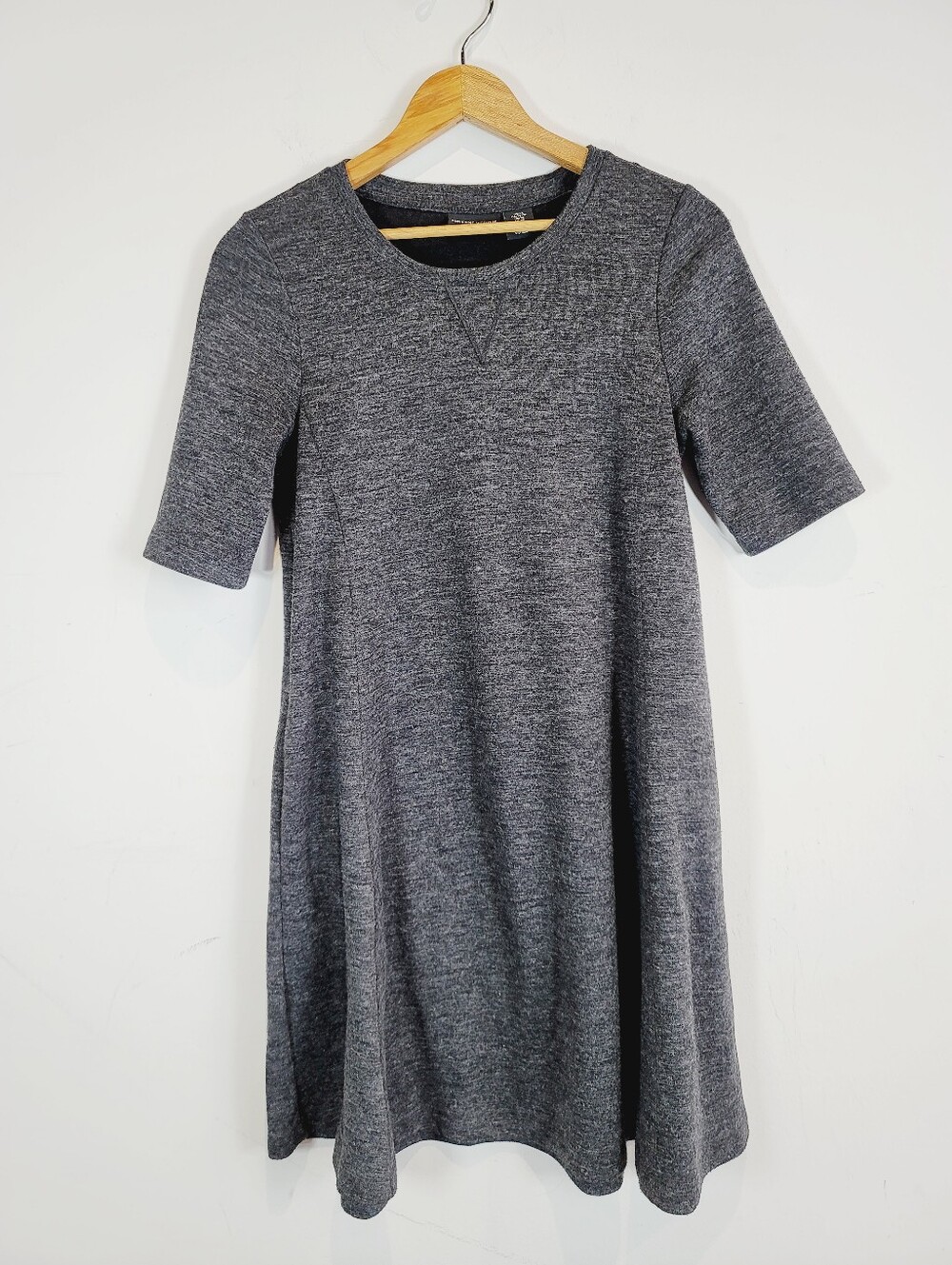 Adrienne Vittadini Gray Knit Swing Dress, Size XS